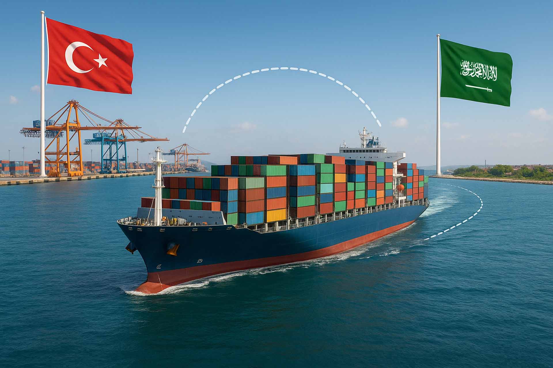 الشحن البحري من تركيا إلى السعودية
